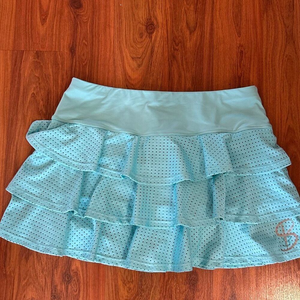 Sofibella turquoise athletic skirt ruffled tennis skirt with shorts skirt size m